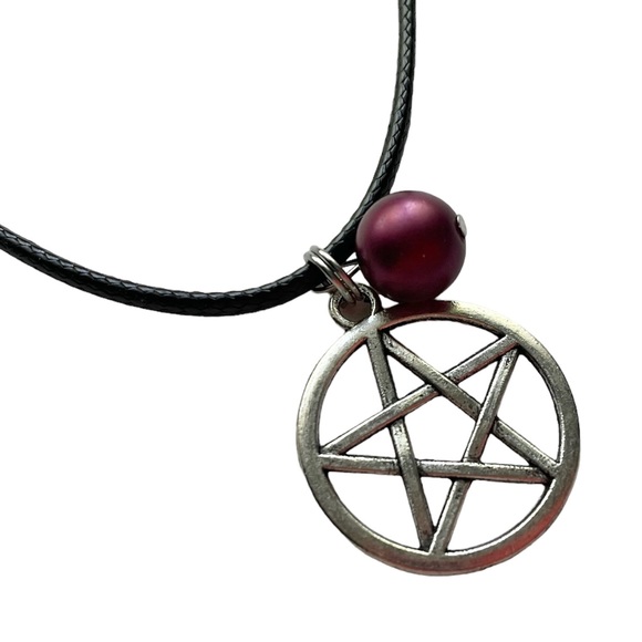 NEW Pentacle Choker Necklace 5 Point Star Wicca Pagan - Picture 9 of 9
